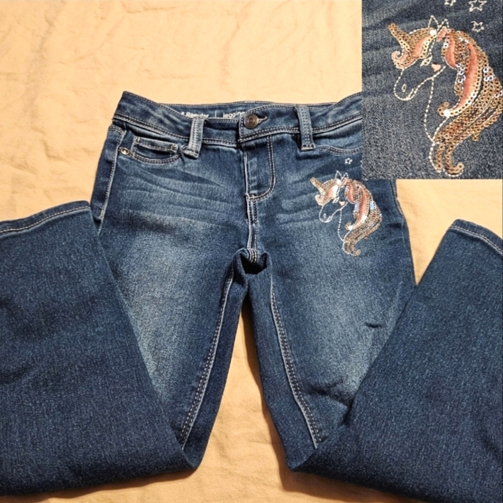 NWOT | Jeans | Unicorn | Dark Wash | Girls 6 | Jegging | Jumping Beans |